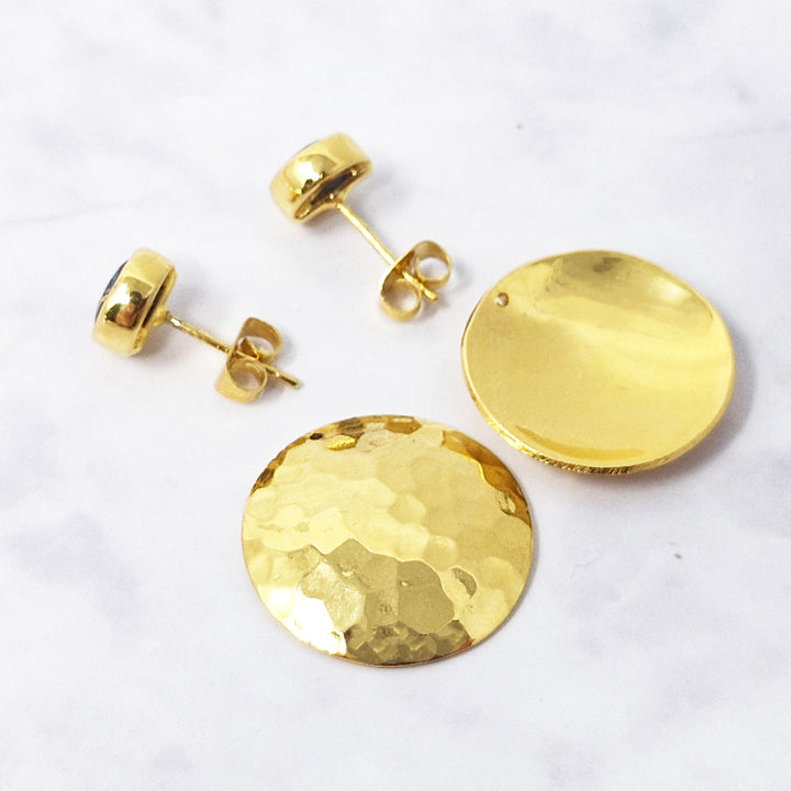Peridot August Birthstone Stud Gold Plated Earrings
