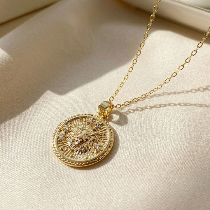 Leo Gold Plated Zodiac Astrology Pendant Charm Necklace