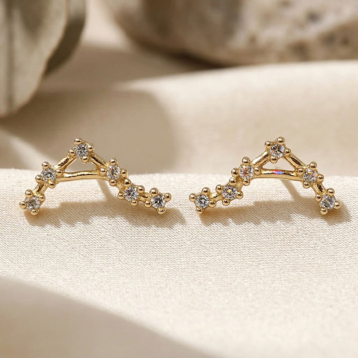 Libra Star Sign Constellation Astrology Tiny Zodiac Earrings