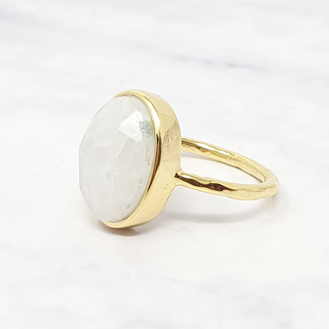 Statement Rainbow Moonstone June Birthstone Ring