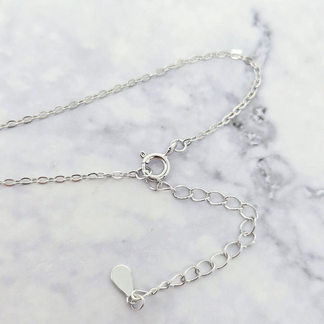 Aquamarine Moissanite Crystal Sterling Silver Necklace