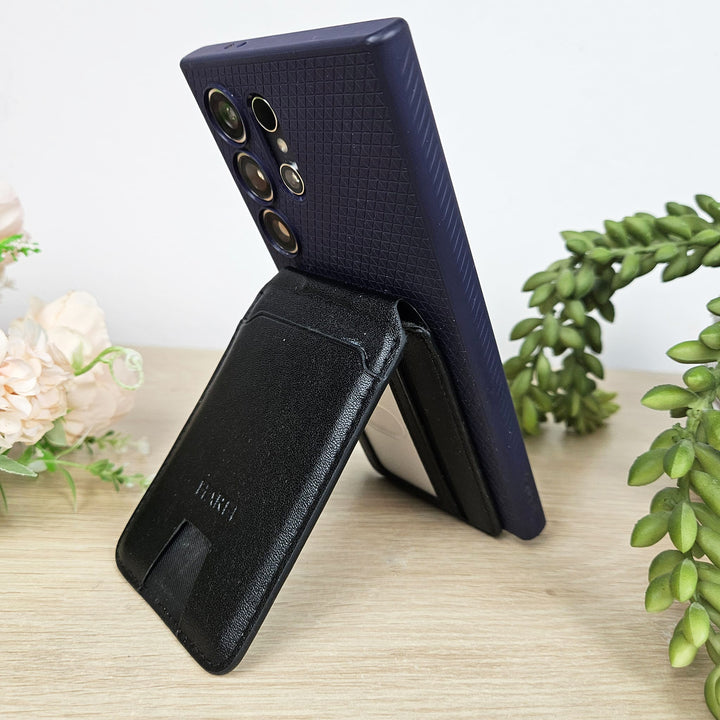 Magnetic PU Leather Phone Case with Card Pocket – Stylish Card Holder