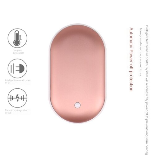 Winter Mini Hand Warmer with 2400mAh USB Rechargeable Power Pink