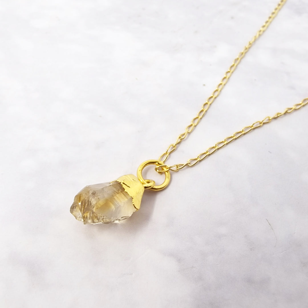 18ct Gold Vermeil Raw Birthstone Necklace