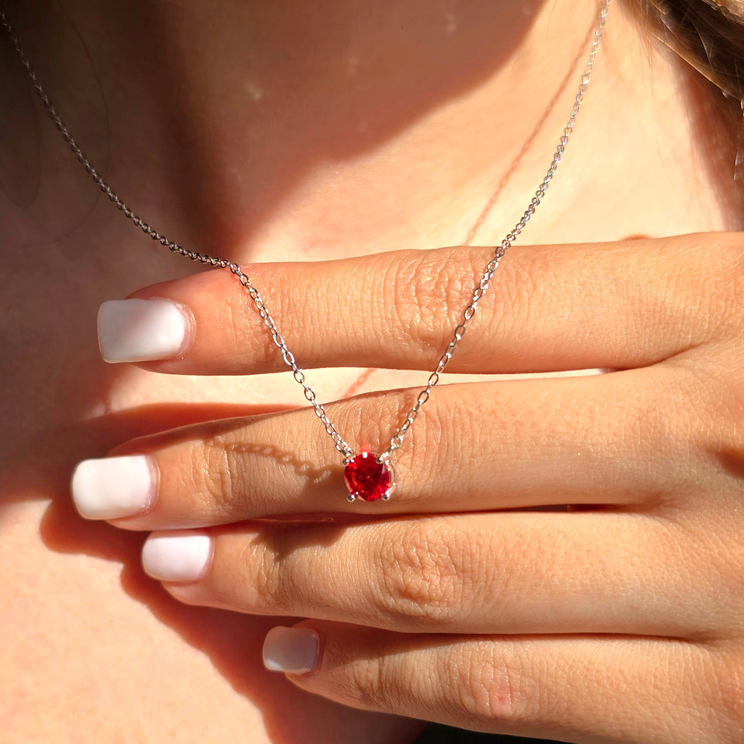July 1ct Moissanite Crystal Sterling Silver Necklace