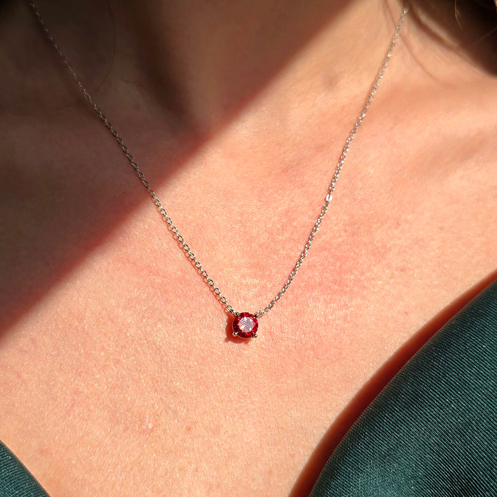 July 1ct Moissanite Crystal Sterling Silver Necklace