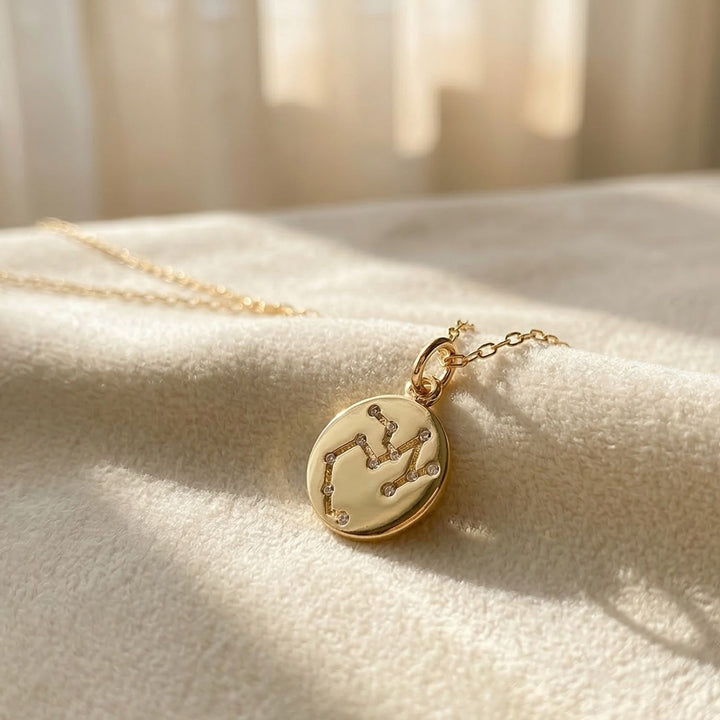 Sagittarius Gold Plated Constellation Star Map Pendant Charm Necklace