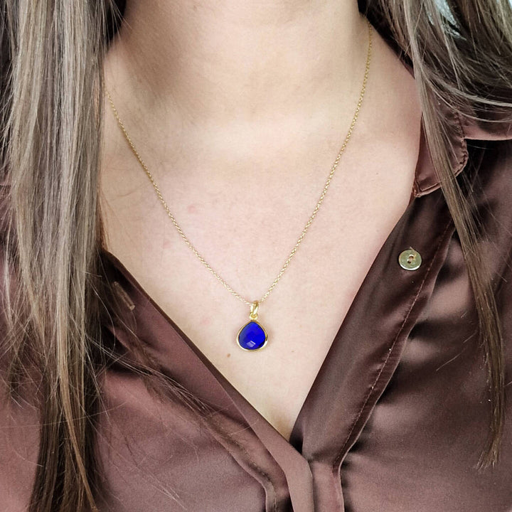 Sapphire September Birthstone Gold Plated Necklace