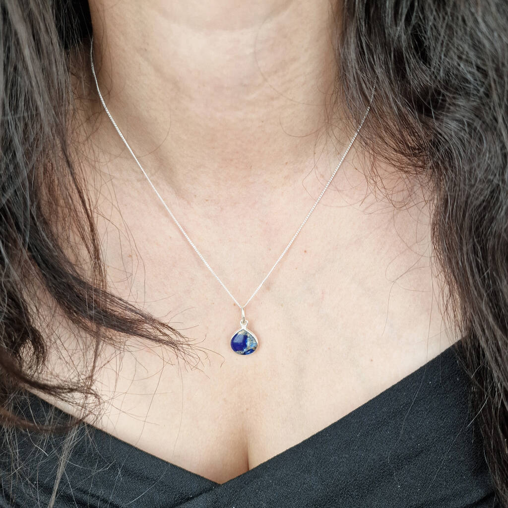 Sapphire September Birthstone Sterling Silver Necklace