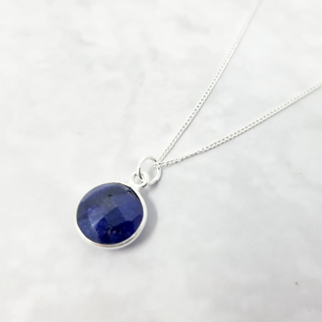 Sterling Silver Blue Sapphire September Necklace