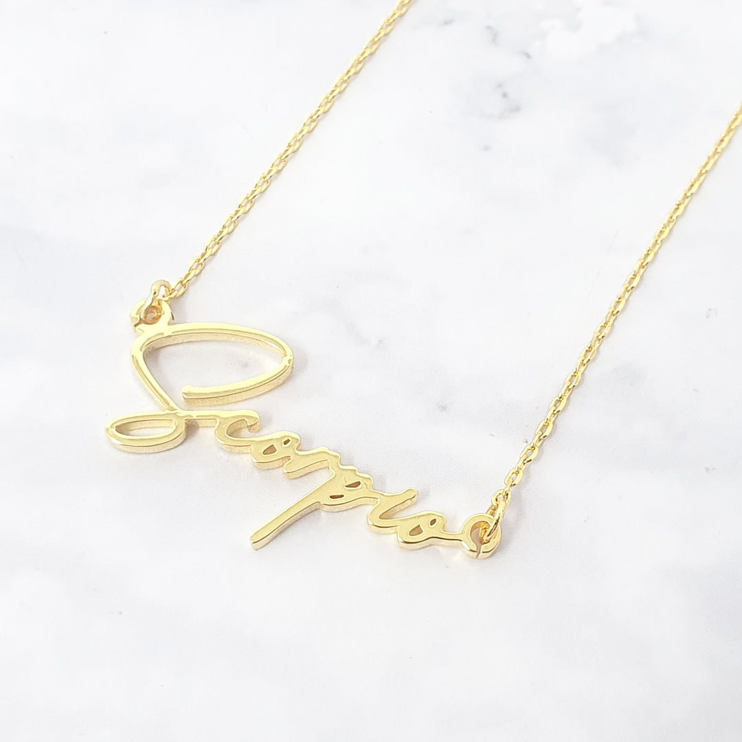 Scorpio Gold Plated Zodiac Star Sign Statement Necklace