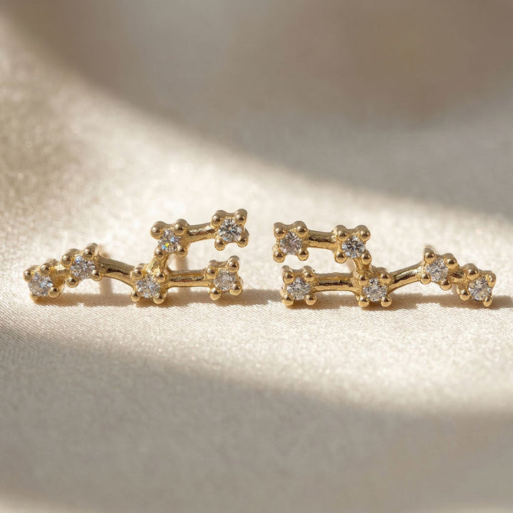 Taurus Star Sign Constellation Astrology Tiny Zodiac Earrings