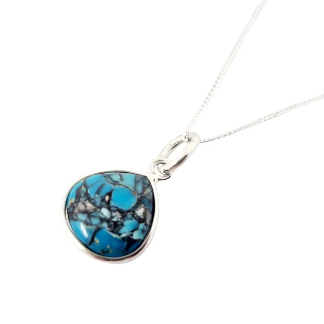 Turquoise December Birthstone Sterling Silver Necklace