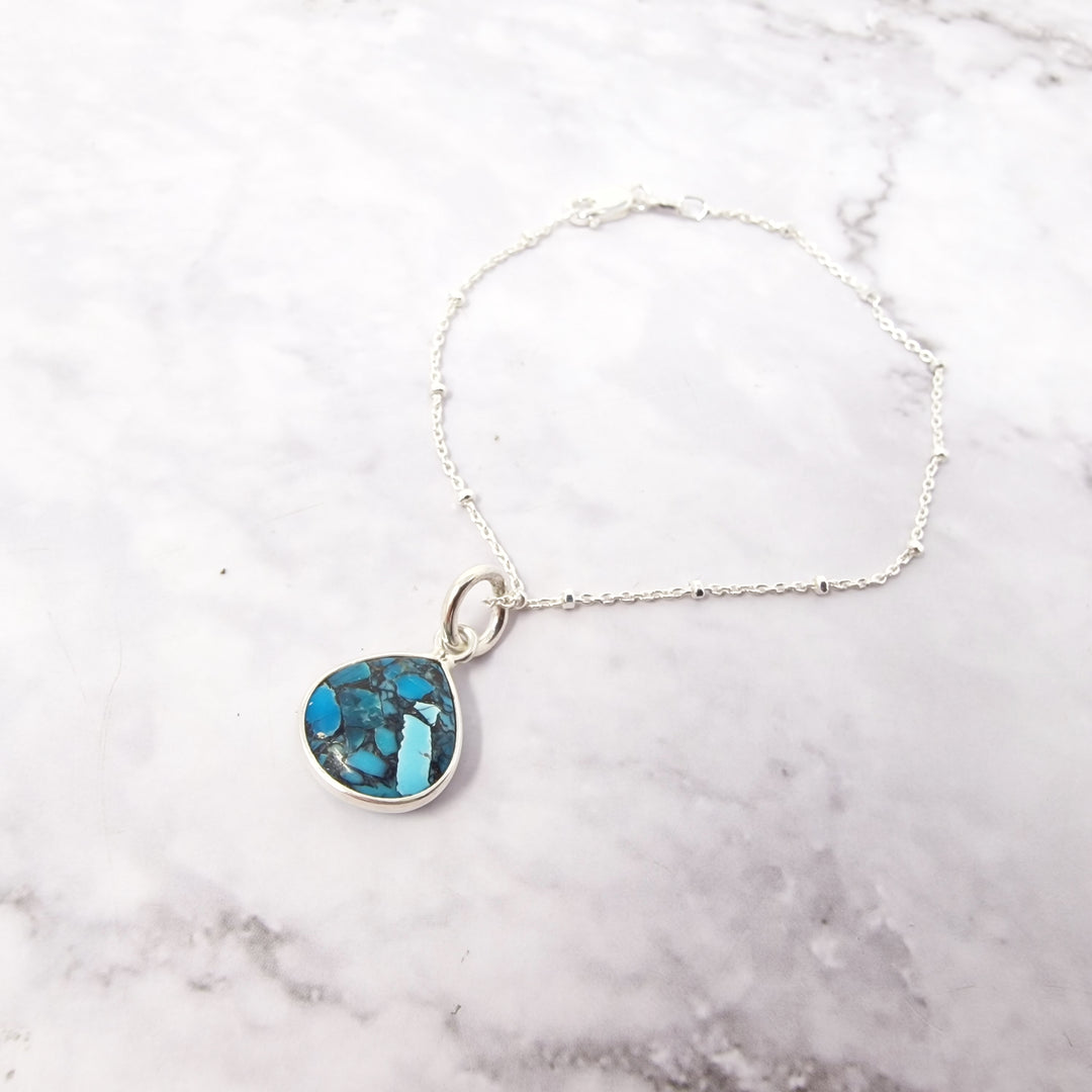 Turquoise December Birthstone Silver Bracelet