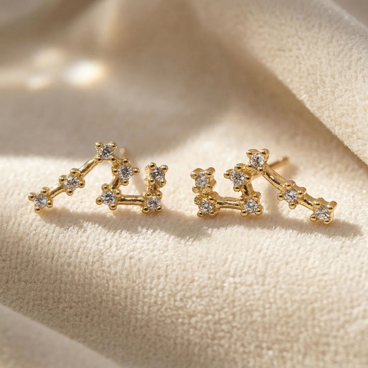 Virgo Star Sign Constellation Astrology Tiny Zodiac Earrings