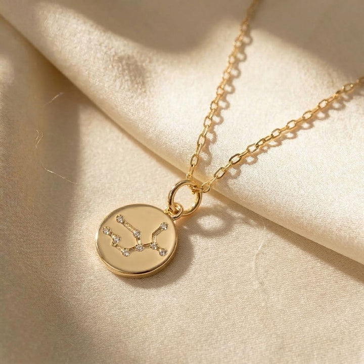 Virgo Gold Plated Constellation Star Map Pendant Charm Necklace