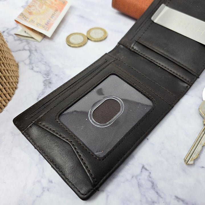 RFID Minimalist Leather Slim Wallet with Money Clip – Stylish Card Holder for Men