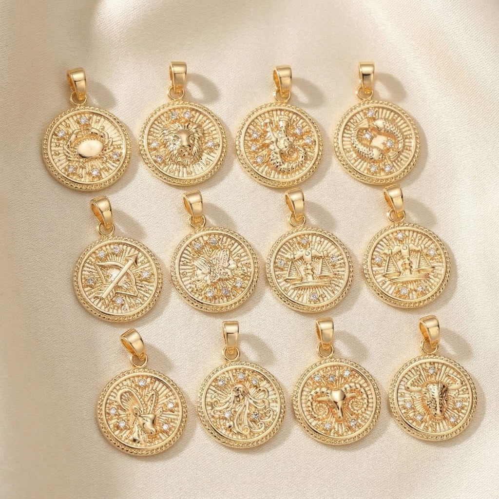 18ct Plated Zodiac Pendant Charms