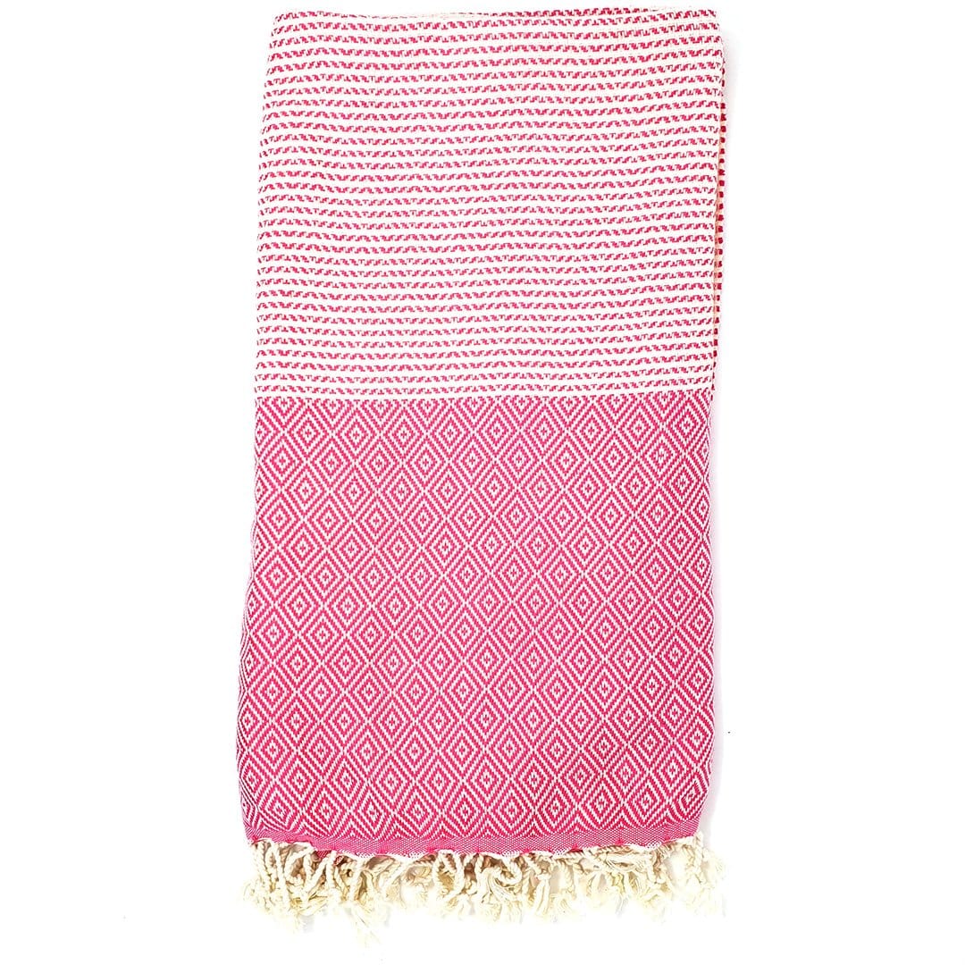 Pink Organic Diamond Light Beach Towel