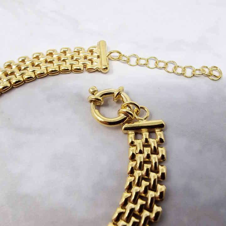 Chiara Woven Mesh Gold Bracelet