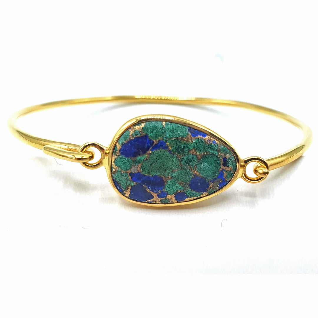 Gold Vermeil Azurite Gemstone Bracelet - May Birthstone Bracelet