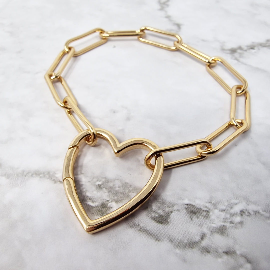 Aurora  Heart Gold Charm Bracelet