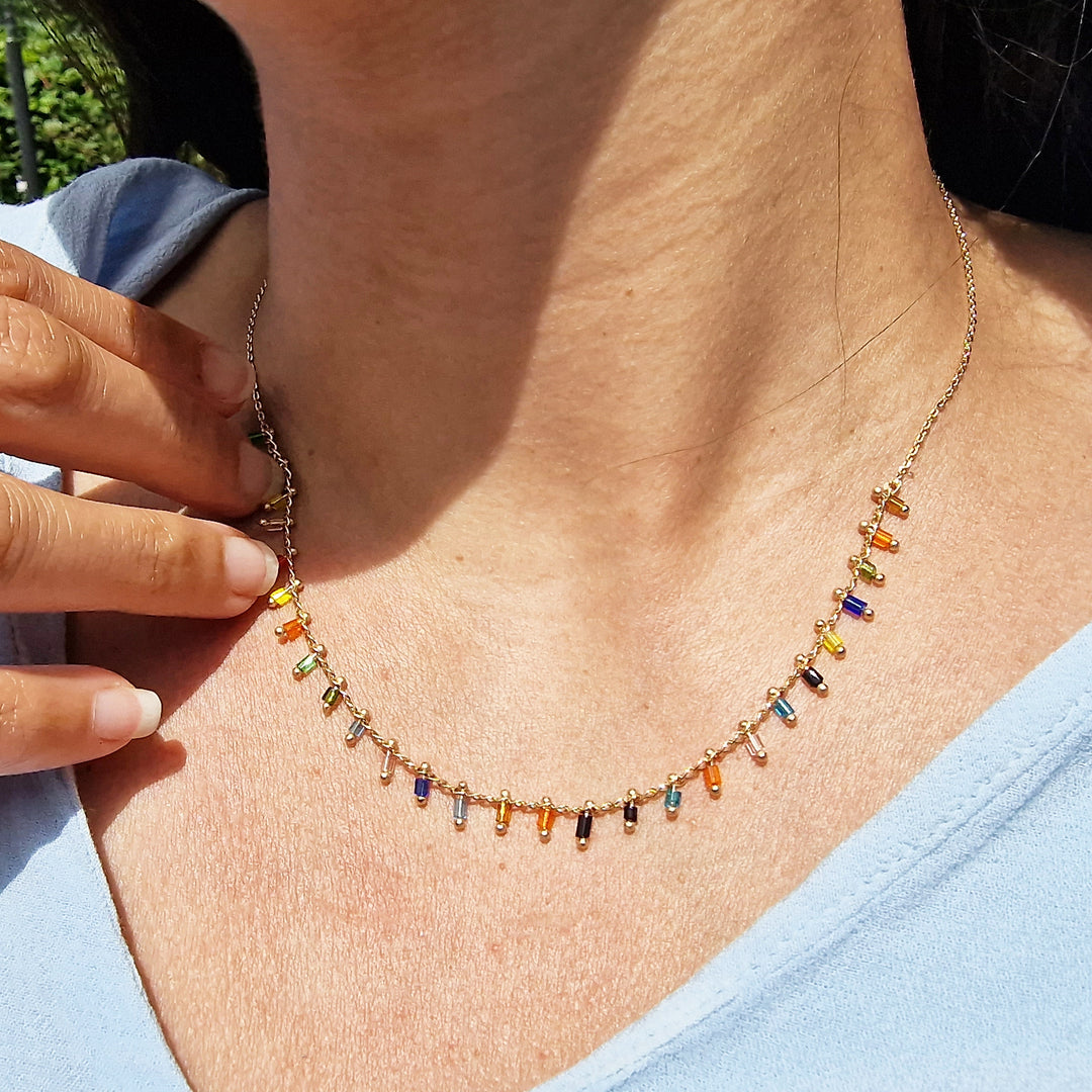 Felicia Colourful Vibrant Multi Beaded Necklace