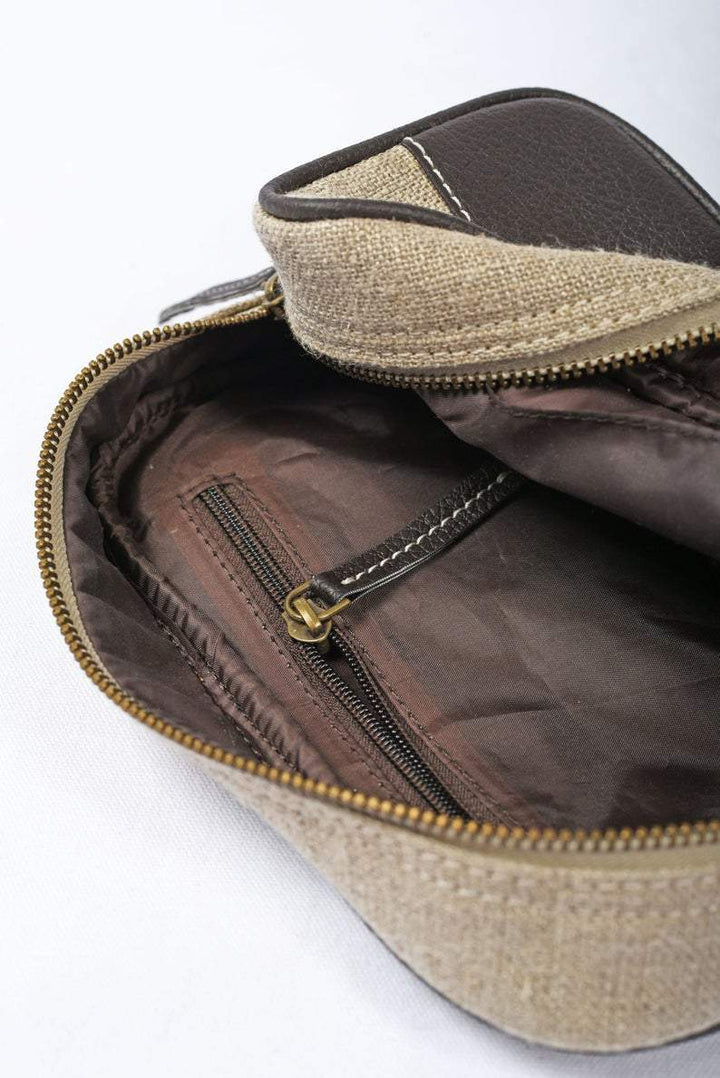 Vegan Leather Toiletry Bag with Zip Closure | Stylish and Sustainable Travel Essential