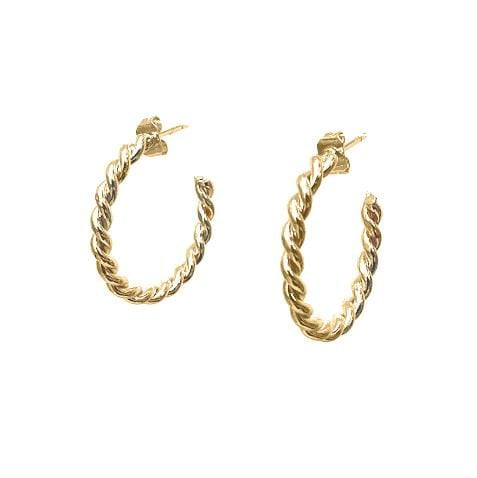18k Gold filled, 25mm, twisted hoop earrings