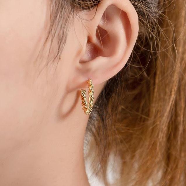 18k Gold filled, 25mm, twisted hoop earrings