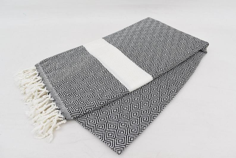 Black & White Hammam Turkish towel