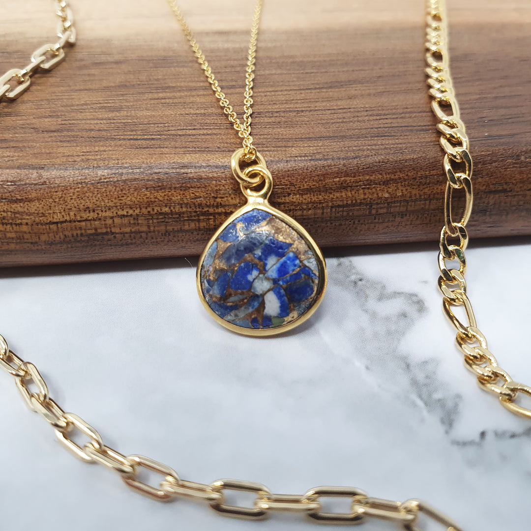 Lapis Lazuli Gold Vermeil Gemstone Necklace - September Birthstone Necklace