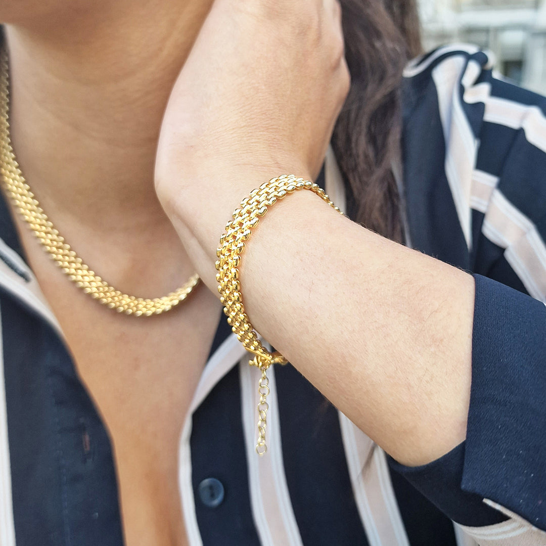 18ct Gold Vermeil Luxury Woven Bracelet