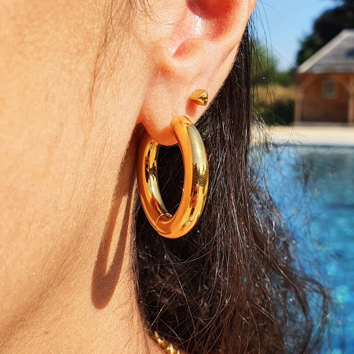 18k gold Chunky Hoop Earrings