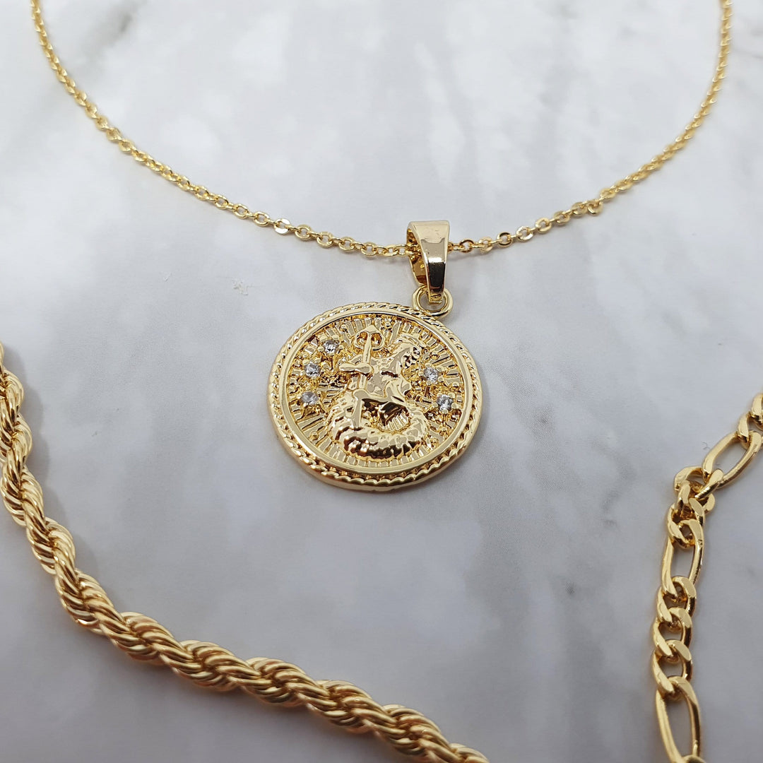 18k gold Aquarius zodiac pendant charms