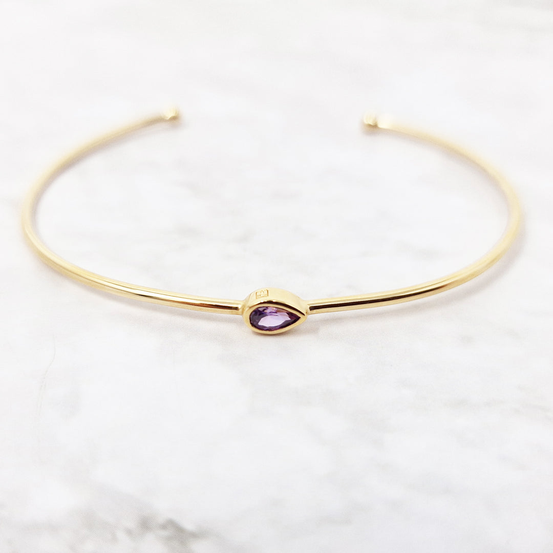 18ct Gold Vermeil Plated Amethyst February Bangle