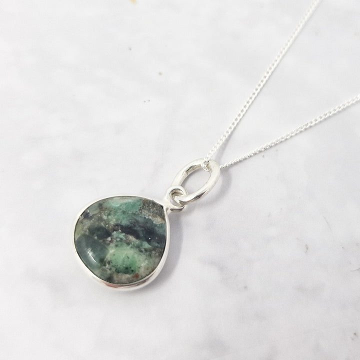Emerald May Birthstone Sterling Silver Necklace