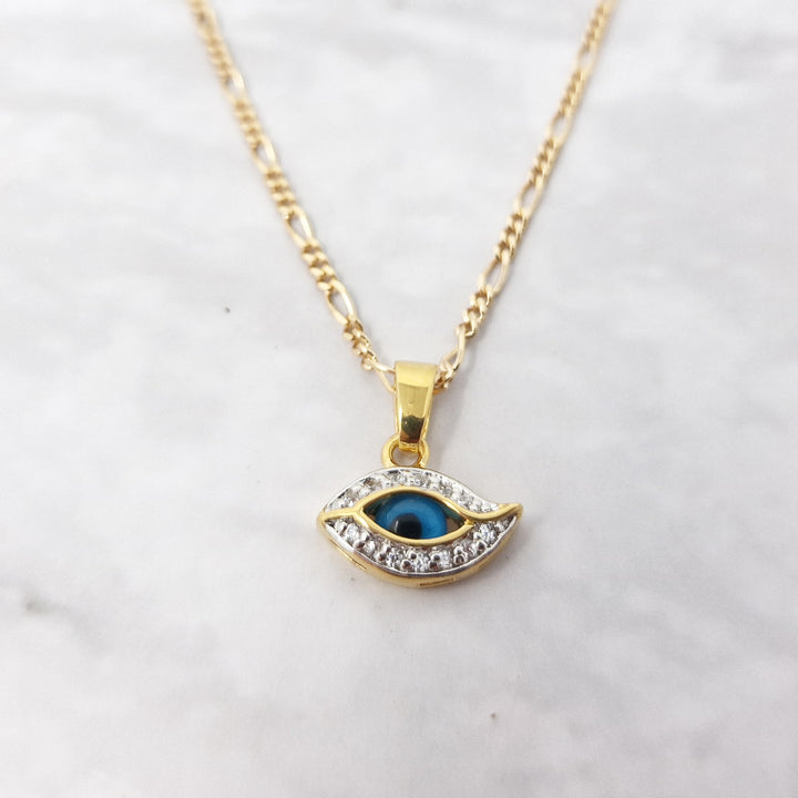 18ct Gold Plated Evil Eye Pendant Necklace