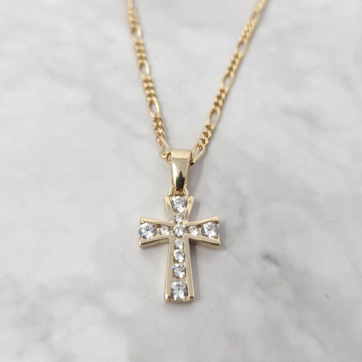 18ct Gold Plated Religious Cross Pendant Necklace
