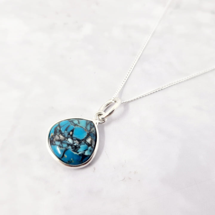 Turquoise December Birthstone Sterling Silver Necklace