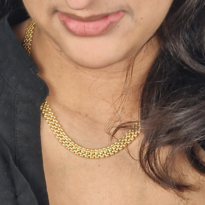 18ct Gold Vermeil Luxury Woven Necklace